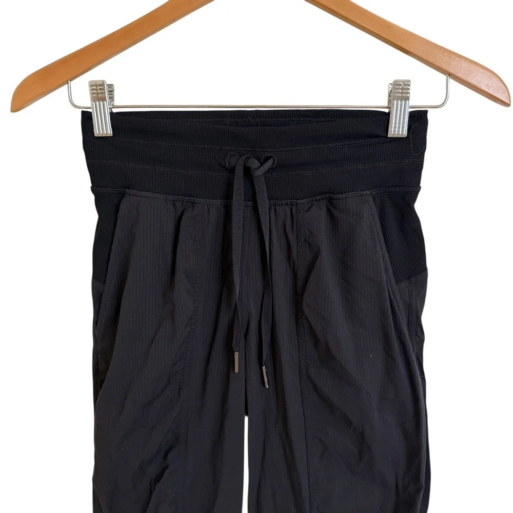 Lululemon Dance Studio Jogger Pants Black Sz 0 Ribbed Waist‎ 27